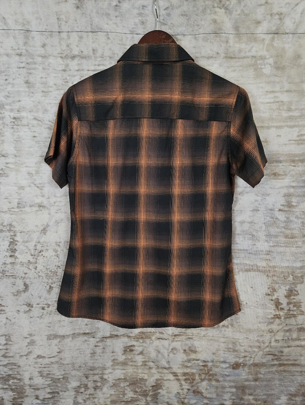 DIXXON The Hardin Bamboo Button Snap Women’s Medium Brown Tan Orange Moto NWT M - Picture 9 of 9